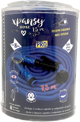 Xpansy Pro - Manguera Extensible de 7,5 Metros, Se Ampl�a de 2,5 a 7,5 metros con la Presi�n del Agua, Azul